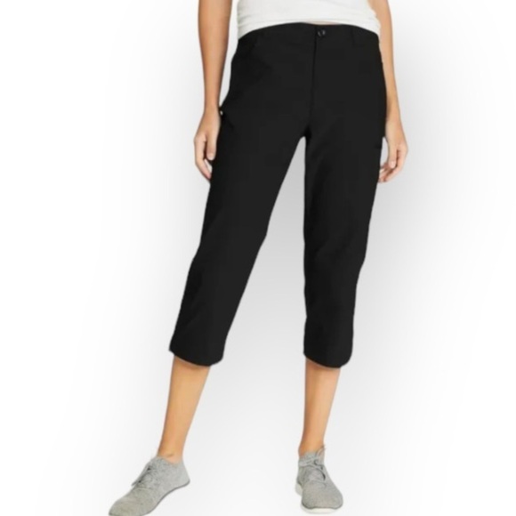 Eddie Bauer 16 Active Capri Pants Women’s Adjustable Hem Black From Costco - Picture 1 of 14